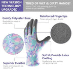 COOLJOB 6 Pairs Colorful Gardening Gloves for Women Ladies, Breathable Rubber Coated for Yard Garden, Outdoor Indoor Protective Work, Small Size, Varied Colors