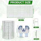 9 Packs 24"x 12" Large Wire Plant Protectors Cages to Keep Animals Out,3 Pcs Mesh Plant Cage Chicken Wire Cloche with Ground Stakes Nylon Ties Protect Plants,Shrubs,Vegetables,Garden Cloche
