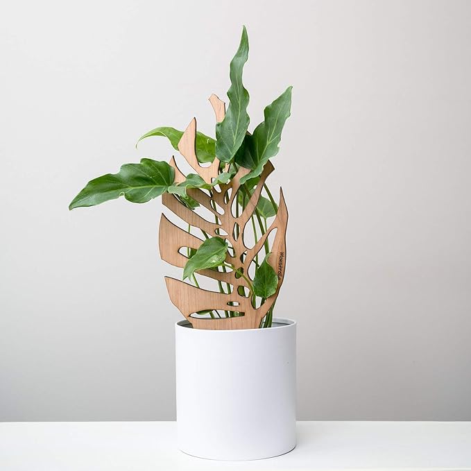 Treleaf Monstrella Leaf Inspired Wooden Trellis – Grande Size Indoor Plant Support for Climbing Plants – 24” Decorative Houseplant Trellis for Vines, Monstera, Pothos & More