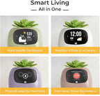 Smart Pet Planter, Smart Plant Pot, With Artificial Intelligence, Time Weather Display, And Multiple Expressions Animation,Lovely Plant Companion, For Desktop Decoration, Gifts,Plant-Free (Violet)
