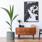 Fox & Fern Large 12 Inch Planter — Premium Polystone Gray Plant Pot with 3D Texture and Drainage Plug - 12 Inch Pots for Plants Indoor - Large Planter for Indoor & Outdoor Plants