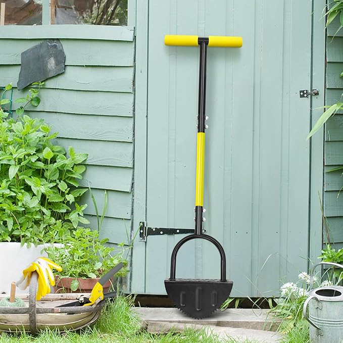 Byhager Professional Edge Lawn Tool, Heavy Duty Steel Half Moon & Saw-Tooth Blade for Clean Borders, Long Handle Reduces Back Strain, Manual Edger Ideal for Garden Edges, Sidewalks, Flower Beds