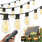 addlon 102(96+6) FT Solar String Lights Waterproof,Patio Light Solar Powered with Remote & USB Port 3 Modes, 48+4 LED Shatterproof Bulbs Outdoor Lighting for Camping Porch Backyard Garden