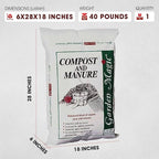 Michigan Peat Compost and Manure Blend, Garden Magic Mix with Odor-Free Blend, 40 Lbs - Outdoor Lawn and Gardening Mixture with Nutrients and Minerals for Soil Potting and Planting
