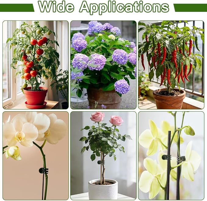 Plant Clips Orchid Clips 200 Pcs Plants Support Clip Flower and Vine Clip Plant Garden Clipss for Climbing Plants Supporting Stems Vines Stalks Grow Straight Upright Indoor Outdoor Orchid Accessories