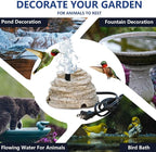 Bird Bath Water Fountain Resin Rock Fountain with 9.8ft Cord Length Water Pump Rock Waterfall for Hummingbird Birdbath Outdoor Decor for Garden Lawn Fish Tank and Aquariums (Grey)
