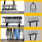 Lawn Aerator, 15x3 Solid Steel Tines for Efficient Aeration, Dual-Spring Auto-Clean to Prevent Clogging, 38" Ergonomic T-Handle & Wide Foot Pedal Used for Courtyard,Garden,Patio