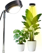 Plant Grow Light,yadoker LED Growing Light Full Spectrum for Indoor Plants,Black Magnifying Glass Plant Lights,Height Adjustable, Automatic Timer, 5V Low Safe Voltage,Idea for Large