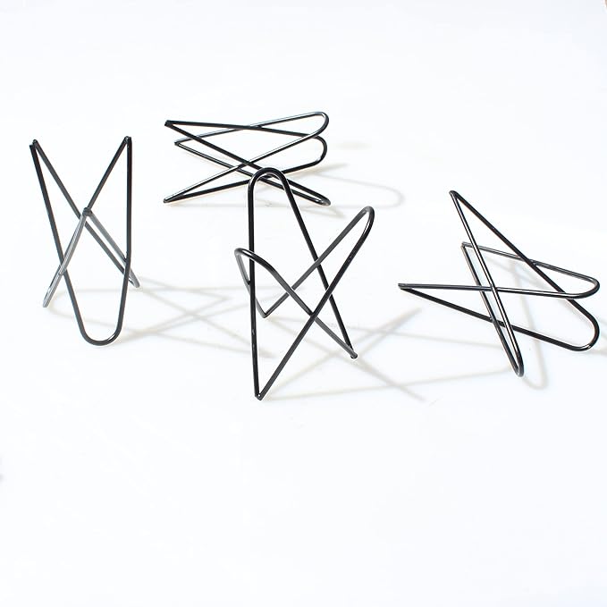 4 Black Air Plants Stand Desktop Geometry Airplants Holder Air Ferns Display Rack Air Tillandsia Metal Base Ornament for Plants