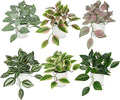 Hollyone Fake Plants 6 Pack Artificial Plants Indoor Faux Plant with White Plastic Pot Small Fake Potted Plant for Home Aesthetic Living Room Bathroom Desk Shelf Office Decor