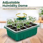 3rd Gen Seed Starter Tray, 10 Packs Seed Starter Kit (120 Total Cells), Upgraded Thick Seedling Tray with Adjustable Humidity Dome, Plant Germination Trays for Seeds Starting Growing