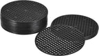 MECCANIXITY Flower Pot Hole Mesh Pad 3.3 Inch Bonsai Plant Bottom Round Plastic Soil Grid Screen Mat, Black Pack of 20