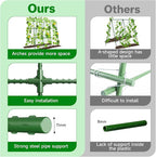 Cucumber Trellis for Raised Bed, U-Shape Garden Trellis for Climbing Plants Outdoor, Metal Arch Trellis for Vegetables, Plant Support for Tomato, Pea, Zucchini (47.2" L×30" W×47.2" H-Medium)