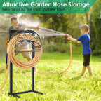 TomCare Garden Hose Holder Upgraded Water Hose Holder Heavy Duty 4 Spikes Hose Hanger Holds 160 Feet Hoses Stable Freestanding Hose Storage Organizer for Outside Yard