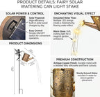 Solar Watering_Can Light, Garden Fairy Stake Lights, Featuring Metal Silhouette Garden Stake, Mother's Gift for Women, Outdoor Garden Lawn Path Yard Decor