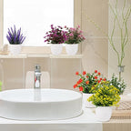 Artificial Small Plant 6pcs Fake Flower Potted Plant Bathroom Faux Plant for Indoor Decor Window Tabletop Office Colorful Flower