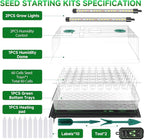Adawook Large Seed Starter Tray with Grow Light and Thermostat Controller Heat Mat, 10"x 20.75" Heat Mats for Plant Growing，68-113°F Adjustable，Color Change Grow Lights，Germination Trays Kits