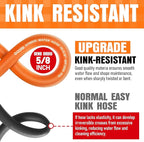 Garden Hose 6 ft x 5/8", NON-EXPANDING Flexible Water Hose, Kink Resistant Lightweight Hybrid Hose, Leakproof Yard Hose with Male to Female Fittings
