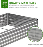 2PCS 6x3x1ft Galvanized Raised Garden Bed,Outdoor Planter Box Metal Patio Kit Planting Bed for Vegetables Flowers Herb,Silver
