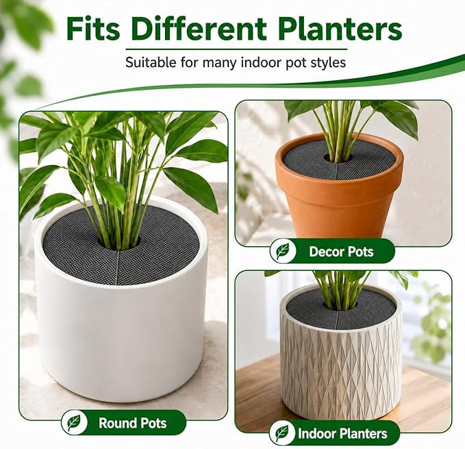 10 Pcs Plant Pot Grids,12 Inch Plant Soil Covers, Round Protectors for Indoor Plants, Plant Protector from Cats Indoor, Adjustable for Various Pot Sizes