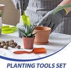 YARNOW 12pcs Small Gardening Tool Set with Shovels, Rake, Tweezers, and Water Spray Bottle for Succulent Planting and Potted Plant Care