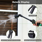 RESTMO Metal Watering Wand, Heavy Duty Garden Hose Wand with 180° Swivel Head, 16'' Hose Nozzle Sprayer with 7 Spray Patterns and Flow Control, for Water Hanging Baskets and Shrubs, Flash Black