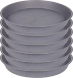 6 Pack of 7 inch Plant Saucer, Heavy Duty Plastic Plant Water Tray 7 inch Round, Flower Plant Saucers for Indoors No Holes, Plant Dishes Saucer for Planter 7"/8" (7", Cement)