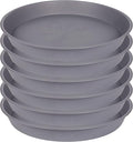 6 Pack of 7 8 inch Plant Saucer, Heavy Duty Plastic Plant Water Tray 8 inch Round, Flower Plant Saucers for Indoors No Holes, Plant Dishes Saucer for Planter 7"/8" (8", Cement Gray)