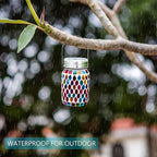 Mosaic Lights Outdoor Hanging Lanterns, Rechargeable Mosaic Solar Lanterns， Outdoor Waterproof Solar Night Lights Table Lamps for Decorations