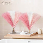 50pcs Pampas Grass 17in for Living Room Decor, Blush Pink Pampas Grass Decor, Fluffy Pink Flowers for Home Birthday Bathroom Baby Shower Wall Bow Decor(Blush & Cream & Pink)