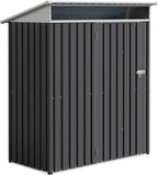 JY QAQA 5x3 FT Outdoor Garden Storage Shed, Waterproof Metal Garden Sheds with Window and Lockable Double Door, Weather Resistant Steel Tool Storage House Shed for Patio, Lawn Dark Gray