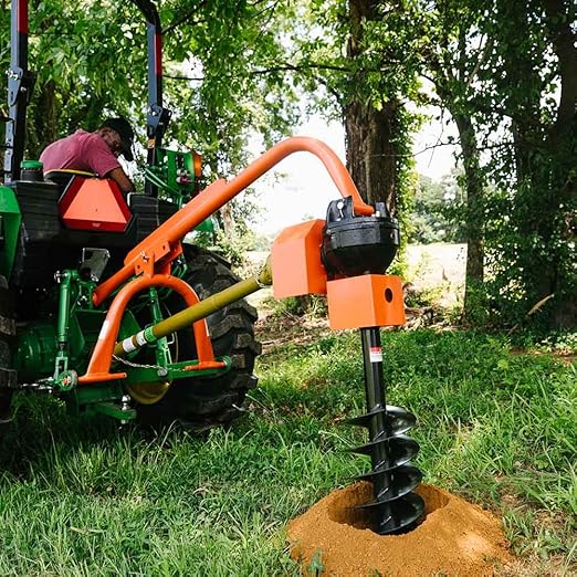 Titan Attachments 60 HP 3 Point Post Hole Digger Attachment, PTO Powdered Digger, Compact Tractor Attachment for Fence Posts, Deck and Building Frames, Plant Trees and Shrubs, Auger Sold Separate