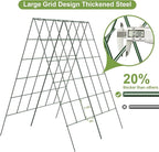 Amoskey Cucumber Trellis, Garden Trellis for Climbing Plants Outdoor, Foldable A-Frame Trellis, Cucumber Trellis for Raised Bed for Cucumbers, Peas, or Tomatoes (Green, Bold Large Grid 46''H*36'W)