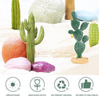 2Pcs Reptile Cactus Plants Terrarium Decoration Faux Reptile Terrarium Cactus Plant Landscape Decoration for Turtle Lizard