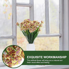 Veemoon 6pcs Yellow Uv-Resistant Faux Orchid Bouquet Set, Decorative Fake Flowers Simulation Arrangement for Home and Living Room Décor, Party Photo Prop, Wedding Centerpiece