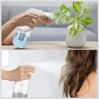 Worldgsb 2 Pack Glass Spray Bottles with Silicone Sleeve, 16 oz Empty Refillable Containers with Adjustable Spray Nozzles, Spray Bottles for Hair, Cleaning Solutions and Plants Blue&Grey