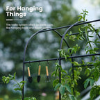 KING BIRD Raised Garden Bed with Arched Trellis Galvanized Planter Garden Box Outdoor for Gardening, Climbing Vegetables, Flowers 5.9x2.95x0.98 Ft 2PCS, Dark Grey