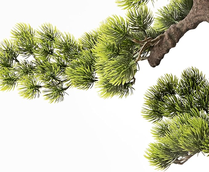 Artificial Bonsai Tree 20 Inch Tall - Realistic Faux Juniper and Pine Potted Plant, Indoor Greenery Decor for Home, Office Desk, Tabletop, and Room Decoration