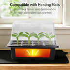 MIXC Seed Starter Tray with Elevated Lid, 120 Cells Seed Starter Kit with Adjustable Humidity Dome, Drainage Hole, Clear Heightened Lids for Indoor Outdoor Greenhouse Gardens, 10 Pack, Black