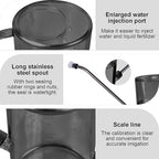 Plastic Watering Can - Small with Long Spout - 1/4 Gallon - 34 Oz - Grey