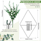 Canlierr 2 Pieces Wall Decor Hanging Planters with Artificial Plants Metal Hanging Vase Indoor Plants Holder Modern Boho Wall Art for Bathroom Bedroom Living Room Decor(Silver, Eucalyptus)