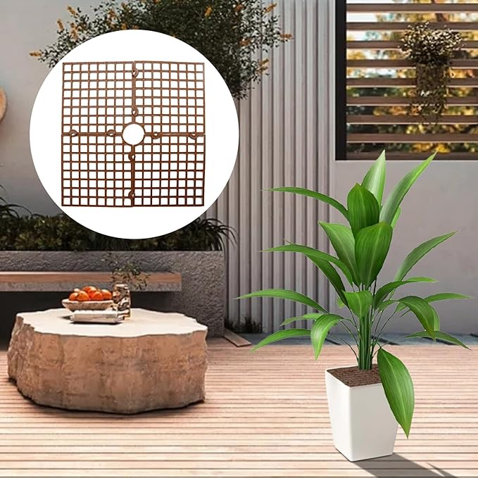 3 Pcs Plant Pot Cover Plant Protector from Animal 11.8" Plant Pot Grid with Center Cutout Cuttable Flower Cover Soil Protectors