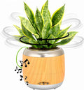 PLANTPETZ Extra Large Robotic Planter – Smart Planter Fits 6 Inch Pots | Bluetooth Speaker | Interactive Smart Plant Pot Turns A Real Plant Into a Touch/Motion Responsive Companion - Sequoia Woodgrain