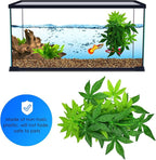 KATUMO Reptile Plants, 3PCS Amphibian Hanging Plants with Suction Cup for Lizards, Geckos, Bearded Dragons, Snake, Hermit Crab Tank Pets Habitat Decorations