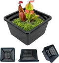8 Pcs 9 Inch Aquatic Plant Baskets for Hydroponics Water Garden Plant Pots Black Plastic Mesh Basket Square Plastic Mesh Pond Containers for Live Aquarium Plants