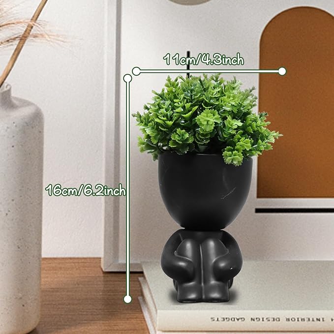 Zerzsy Fake Plants Artificial Succulents Plants for Room Bathroom Home Office Desk Cute Fake Plant Decoration - Set of 1