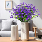 AmyHomie 20 Bundles Artificial Flowers for Outdoor Outside Spring Summer Decoration UV Resistant Faux Flowers No Fade Fake Plastic Plants Garden Porch Window Box Decorating