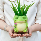 Saysmile Unique Frog Plant Pots Indoor, Cute Small Succulent Pots with Drainage Hole, Rocking Chair Planters for Outdoor Indoor Plants, Resin Flower Pot for String of Pearls, Gift Ideas for Mother
