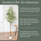 Olive Tree 6FT Fake Tree Faux Plants Indoor with Pot Artificial Tree Nearly Natural Olive Branches and Fruits for Living Room Home Office Decorations