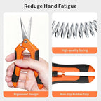 4 Pack Garden Pruning Shears, Stainless Steel Shears, Gardening Shears Scissors Pruning Shears for Gardening Tools (2pcs Green+2pcs Orange)